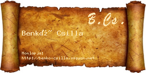 Benkő Csilla névjegykártya